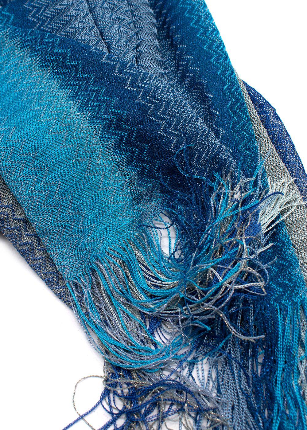 Missoni Blue Ombre Fringed Scarf