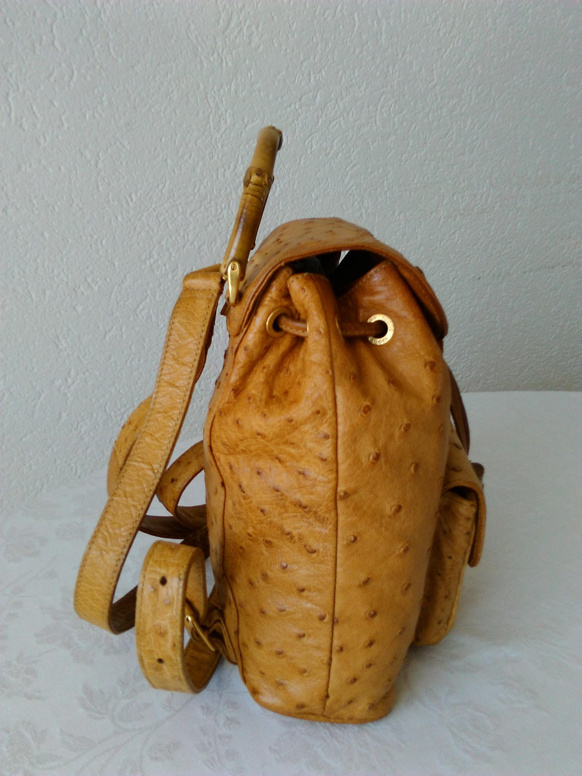 GUCCI  Bamboo mini ostrich backpack