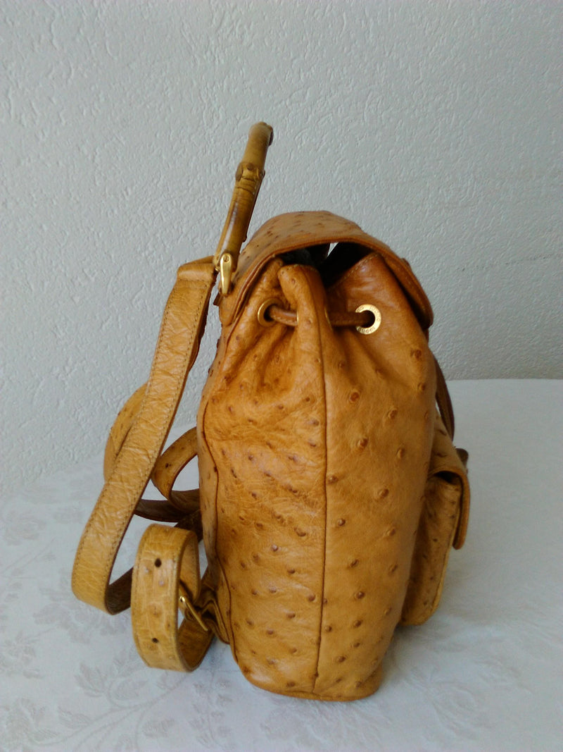 GUCCI  Bamboo mini ostrich backpack