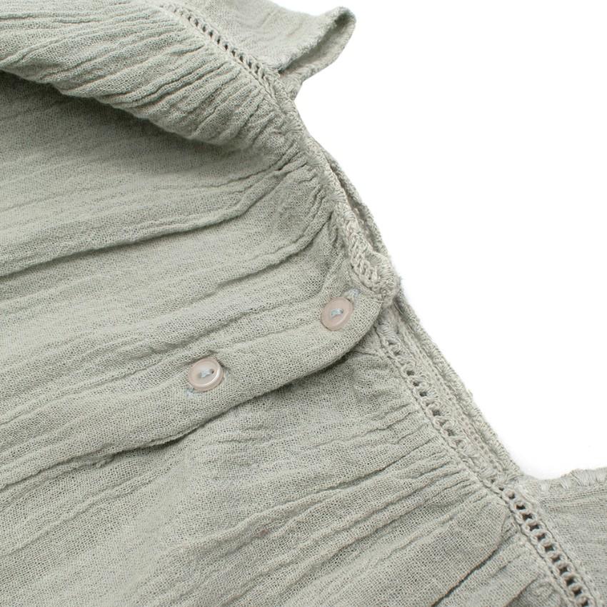 Caramel Faded Mint Green Blouse