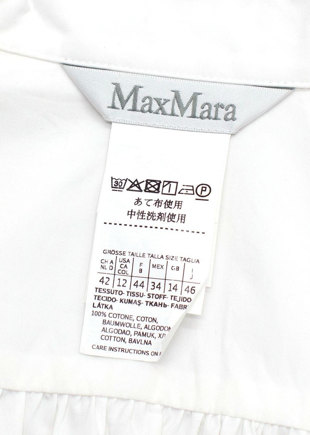 Max Mara White Fedora Balloon Sleeve Dress