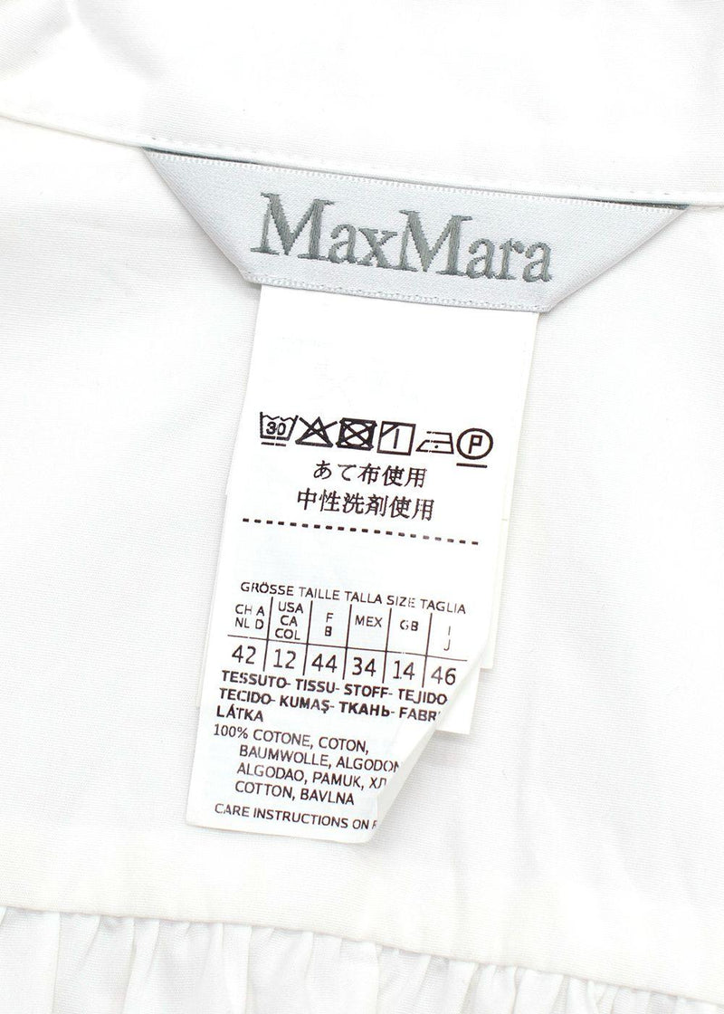 Max Mara White Fedora Balloon Sleeve Dress