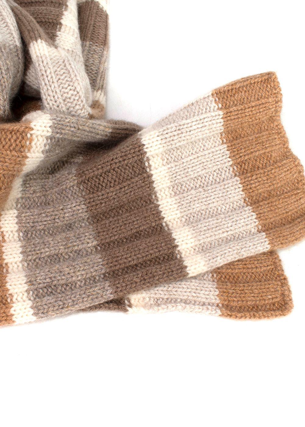 Loro Piana Tonal Striped Cashmere Hat & Scarf