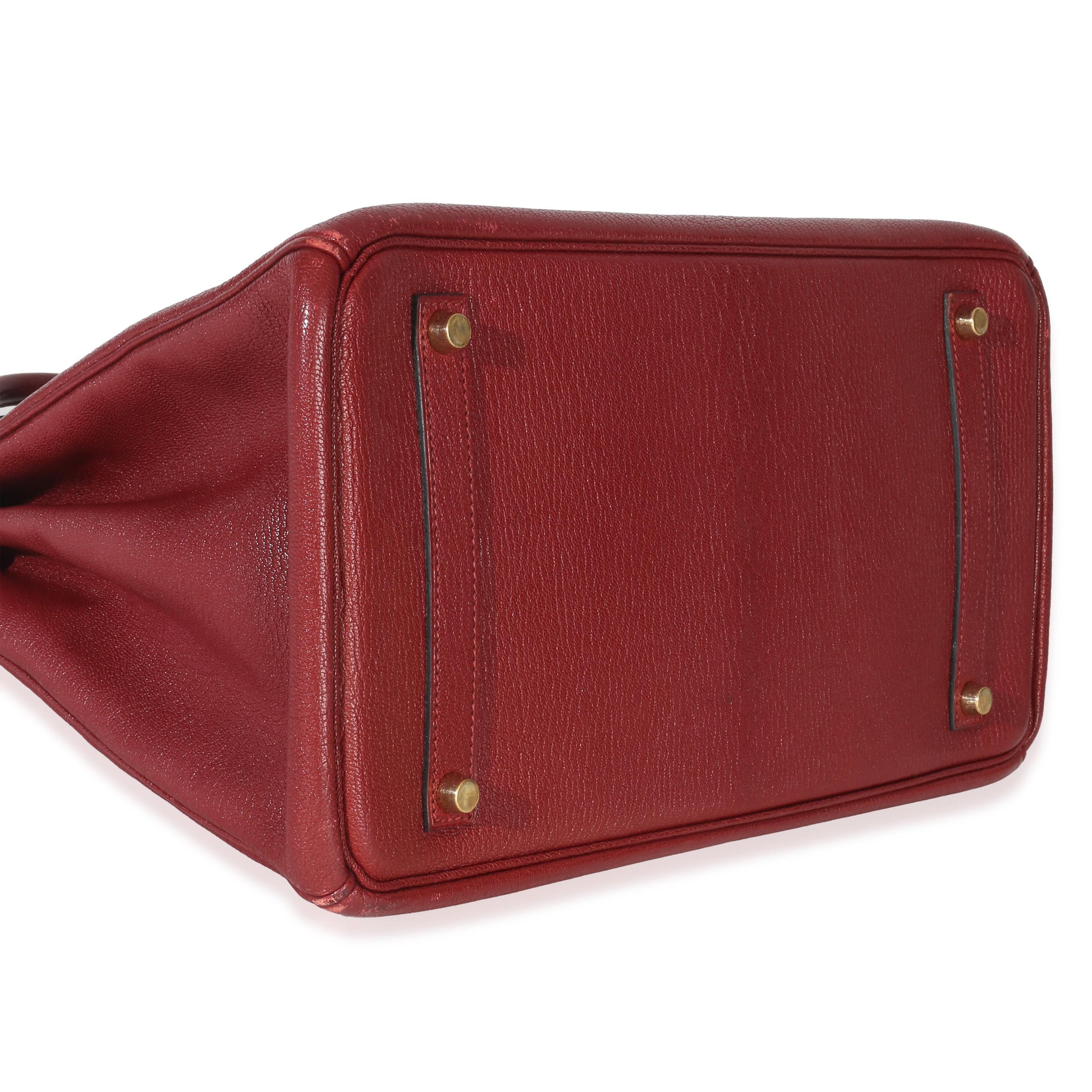 Hermès  Chevre de Coromandel Birkin 35 PHW Rouge Grenat