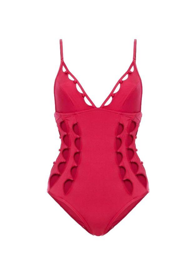 Goldie Crescent button-embellished cutout swimsuit