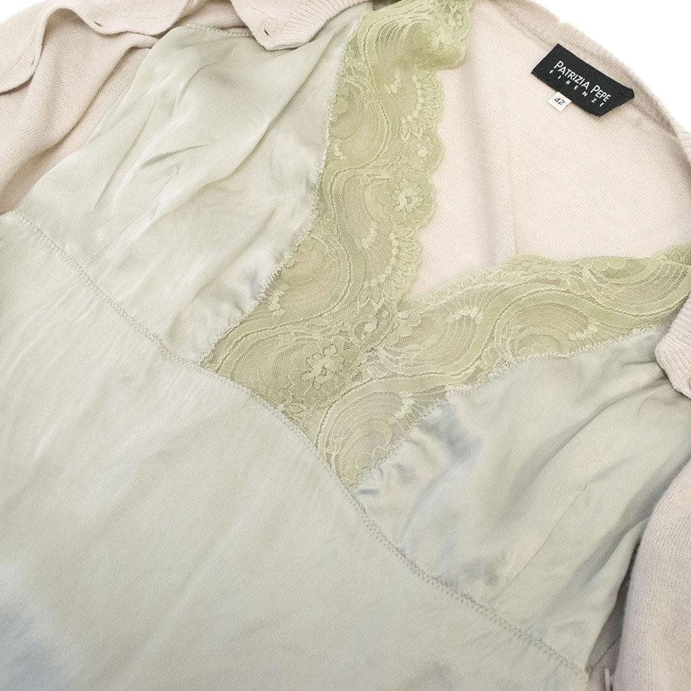 Patrizia Pepe Beige Cardigan with sewn in cami
