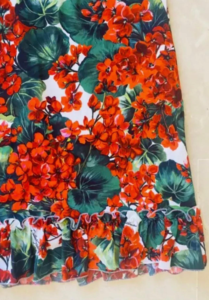 Dolce & Gabbana Floral Geranium Mini Dress