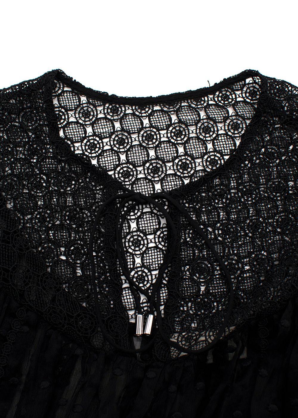 Zimmermann Black Sheer Chiffon Polka Dot Dress