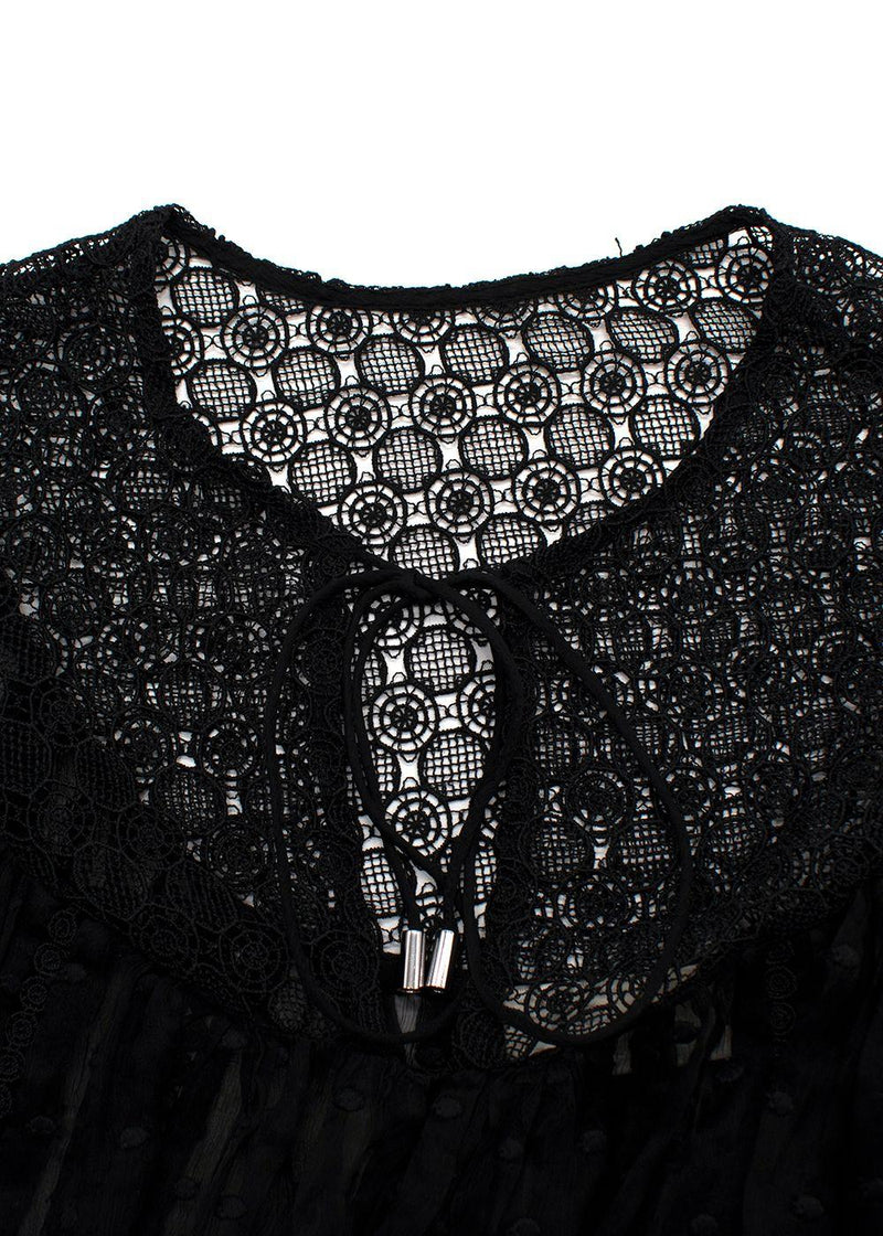 Zimmermann Black Sheer Chiffon Polka Dot Dress