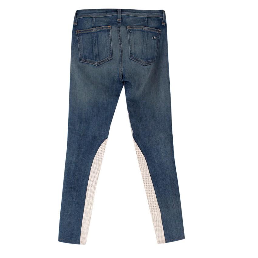 Rag and Bone Blue Skinny Jeans with White Stripe