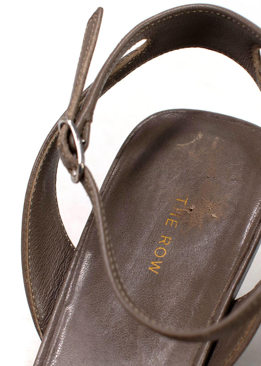 The Row Ribbons Leather and Satin Sandals