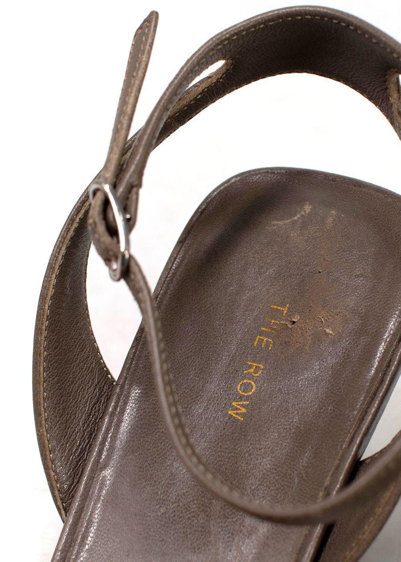 The Row Ribbons Leather and Satin Sandals