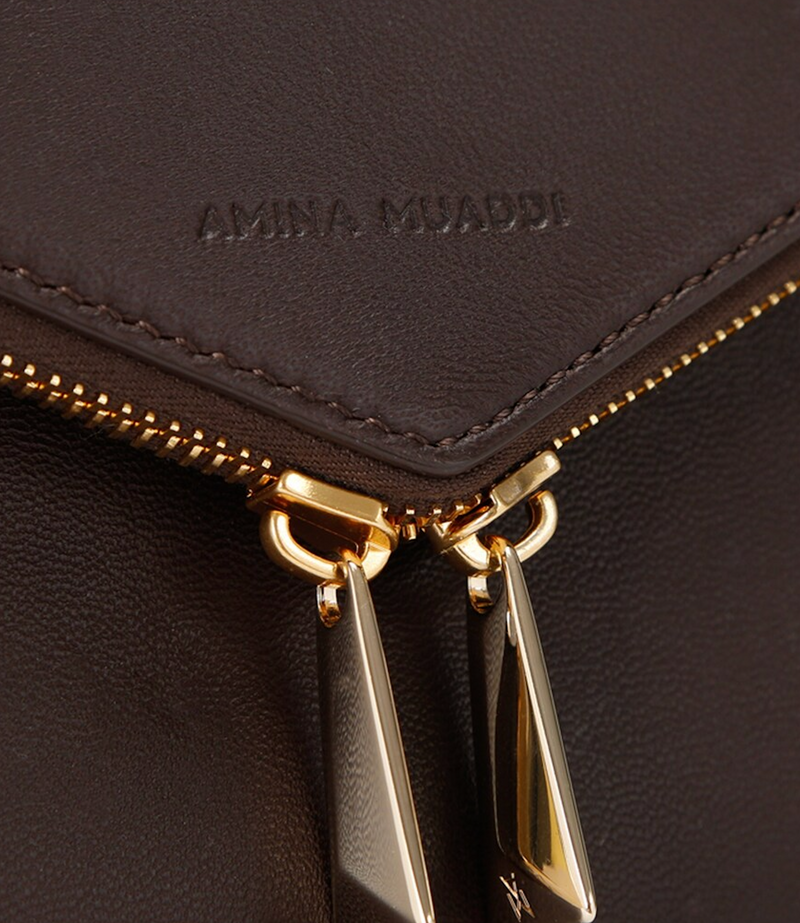 Amina Muaddi Leather Gemini Shoulder Bag
