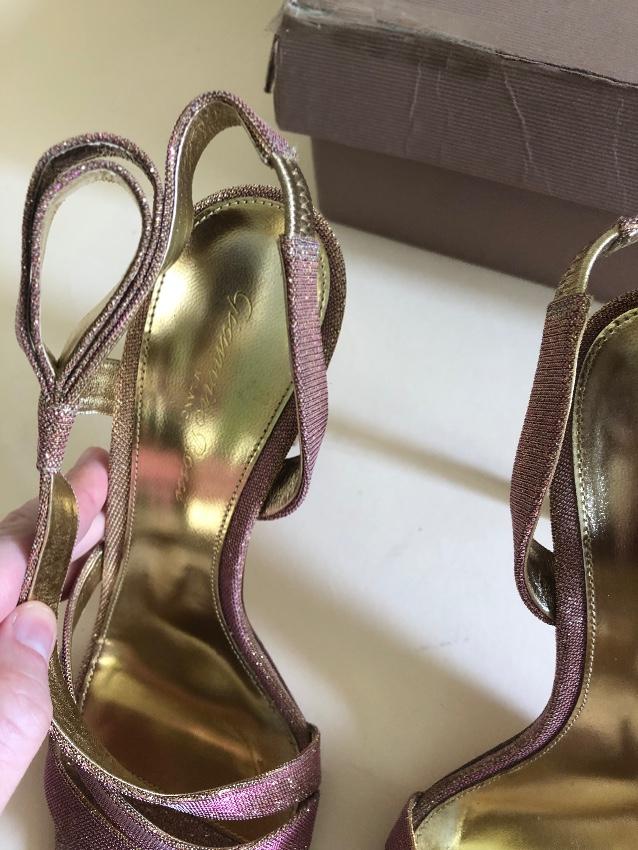Gianvito Rossi Metallic Rose Gold Crystal Embellished Sandals