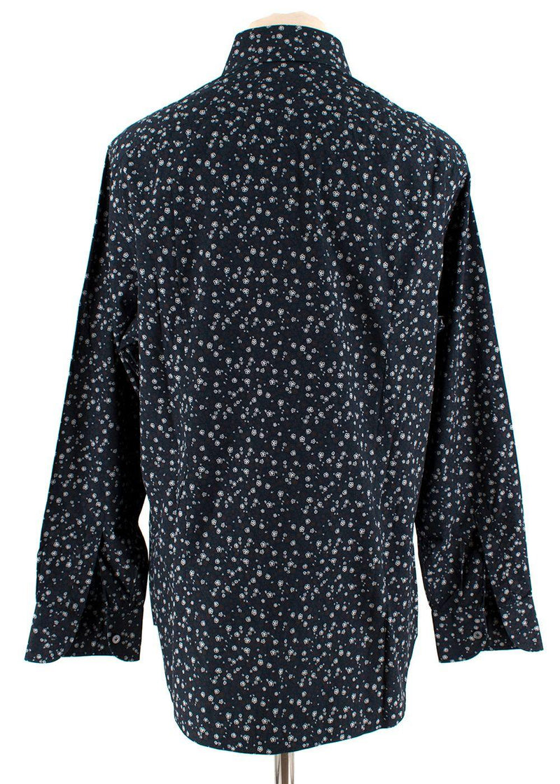 Donato Liguori Navy Abstract Flower Print Shirt