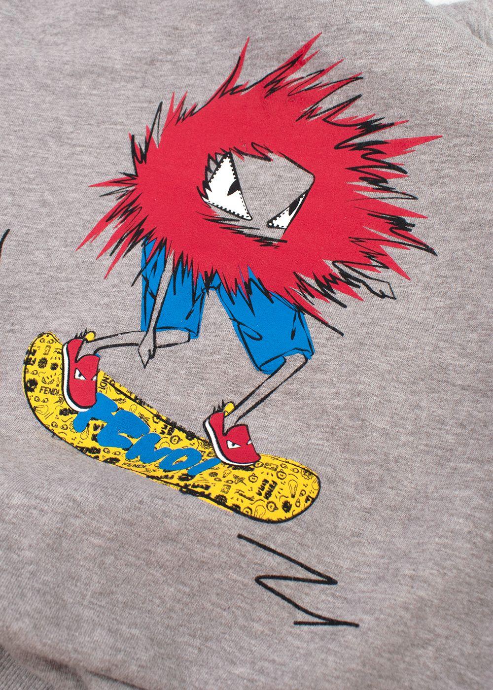 Fendi Kids 5Y Grey Monster Sweatshirt