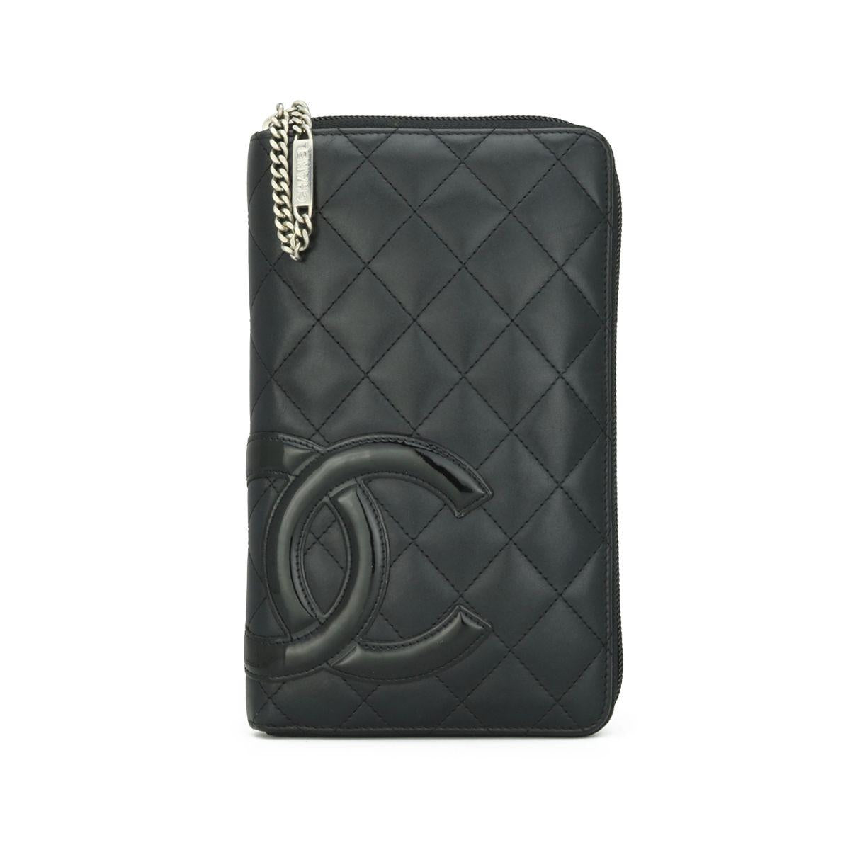 Chanel Black Cambon Zip-around Wallet
