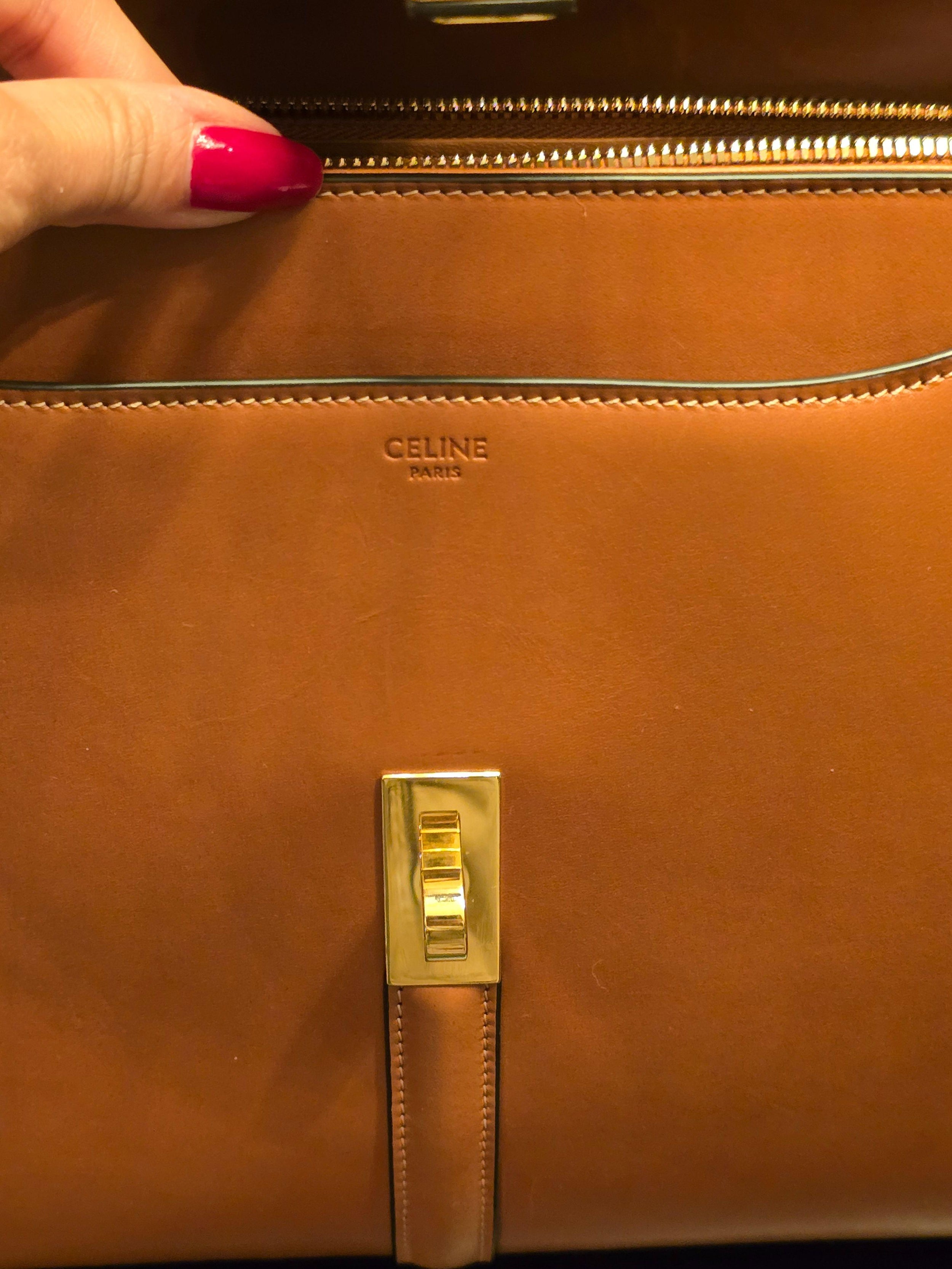 Celine Tan Classic 16 Top Handle Bag
