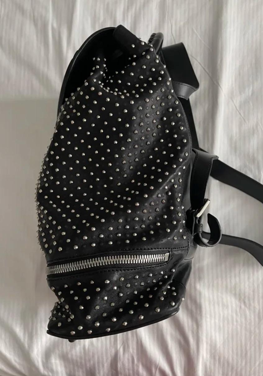 Alexander McQueen Black Leather Backpack