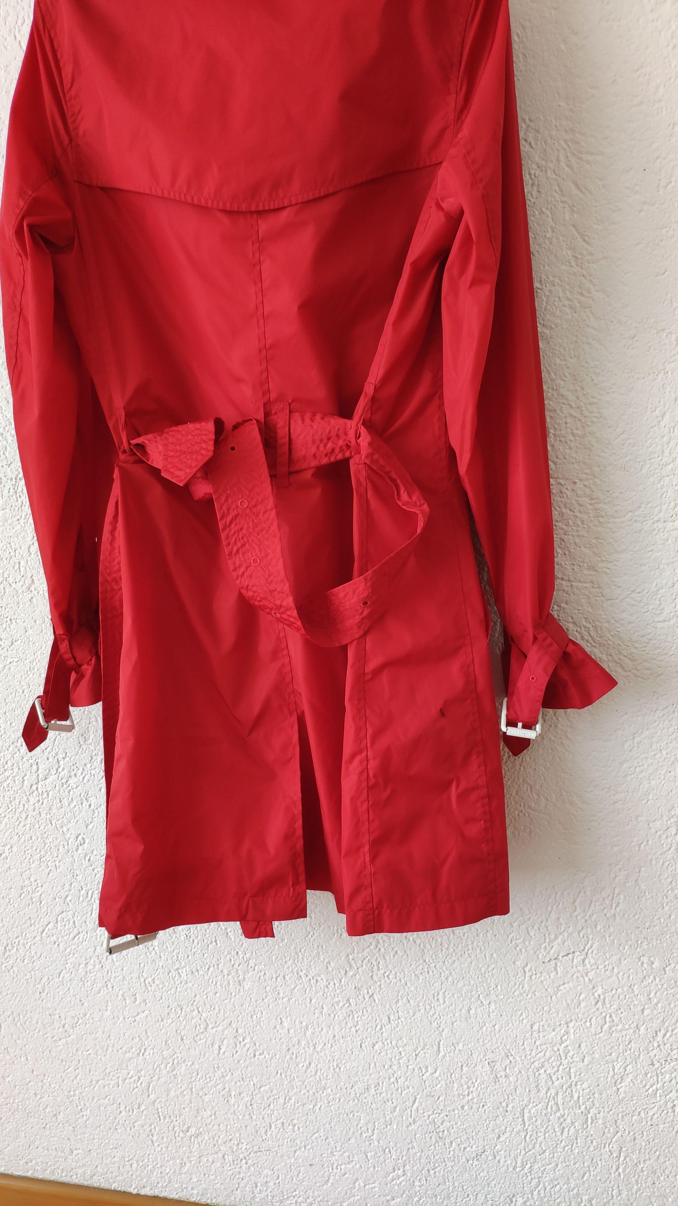 Burberry red double-breasted trench coat