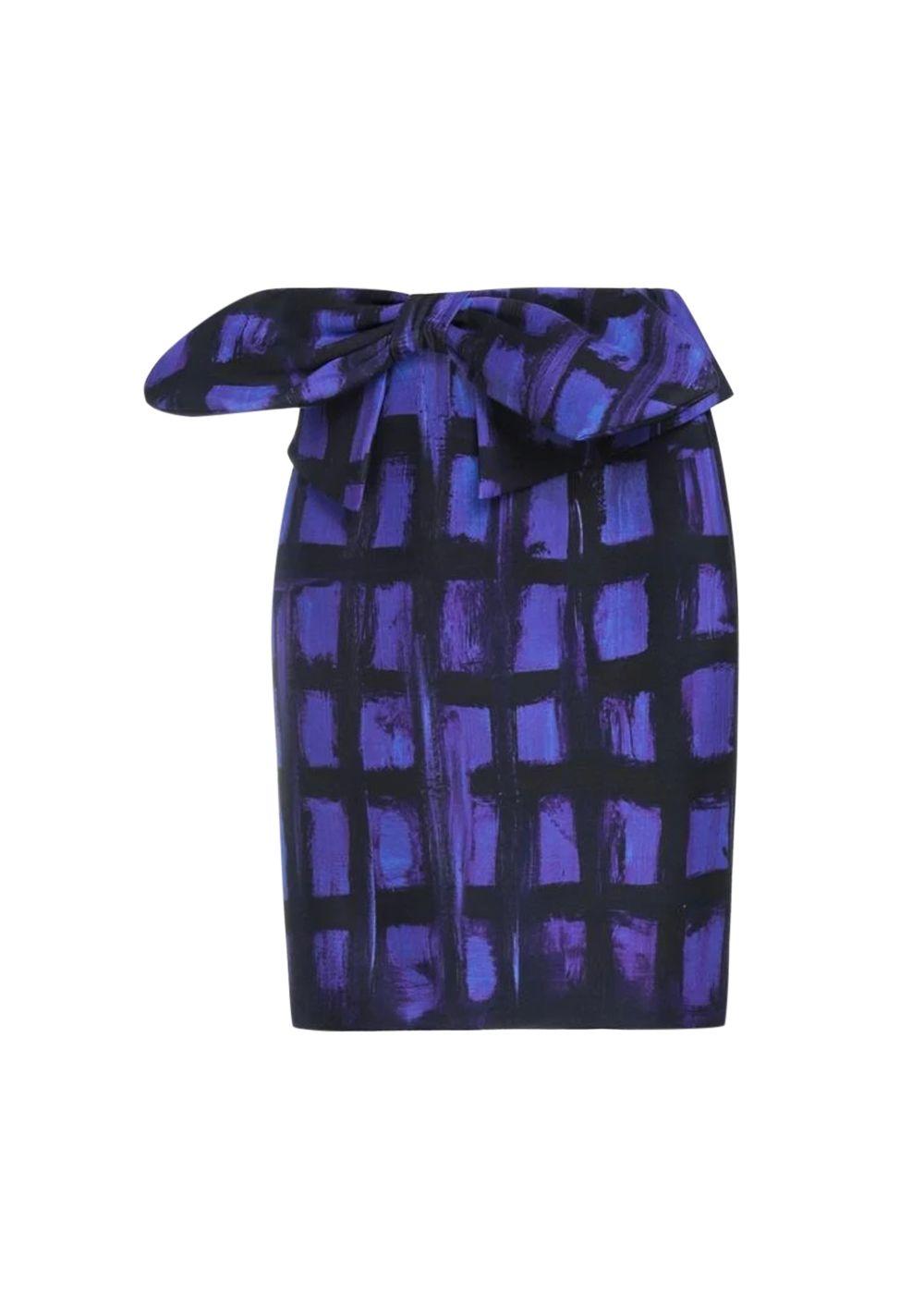 Purple Bow Detail Mini Skirt