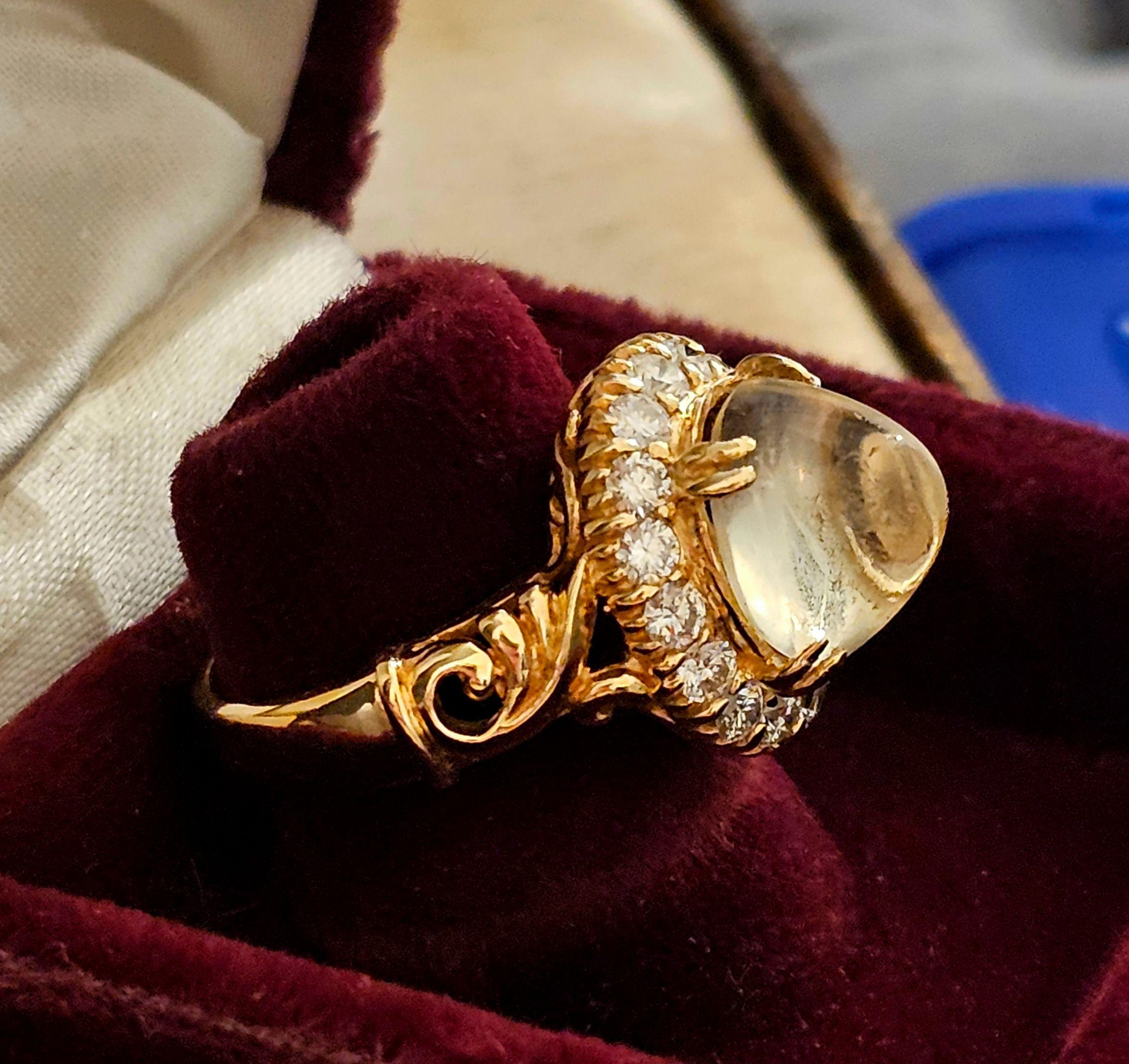 Bespoke Vintage Quartz and Diamond Cluster Ring