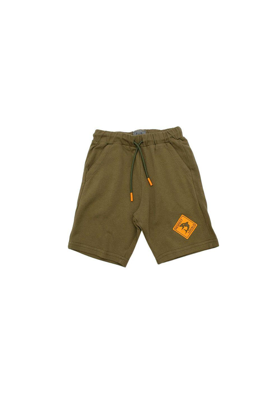 Kid's 4Y Khaki Drawstring Cotton Shorts