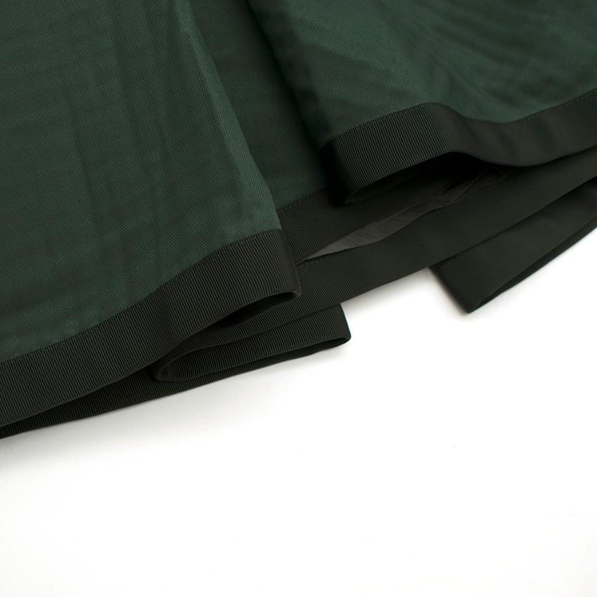Sacai Luck Green Flared Pleated Skirt