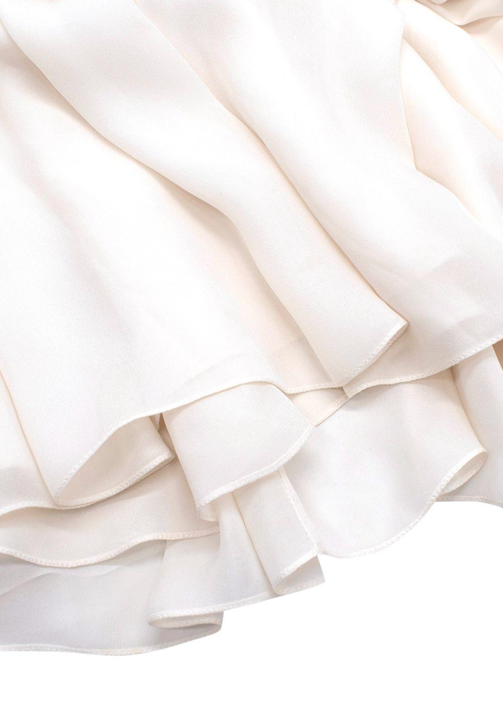Cushnie Et Ochs Cream High Neck Mesh Mini Dress