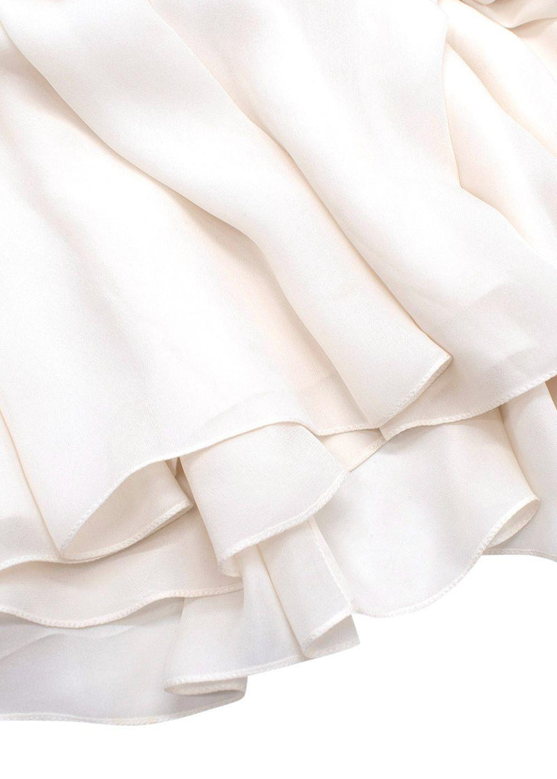 Cushnie Et Ochs Cream High Neck Mesh Mini Dress