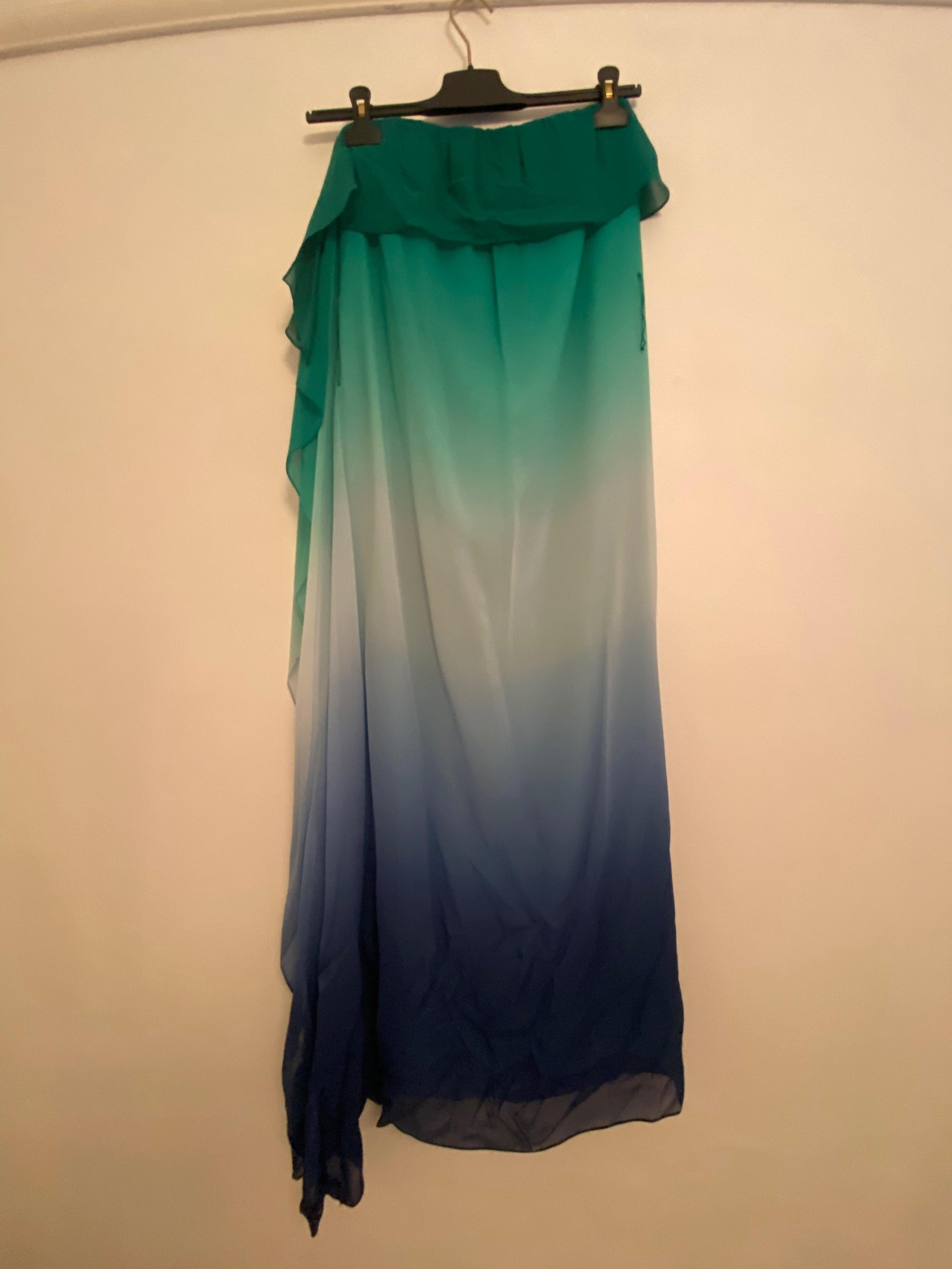 Green & Blue Ombre Silk Dress