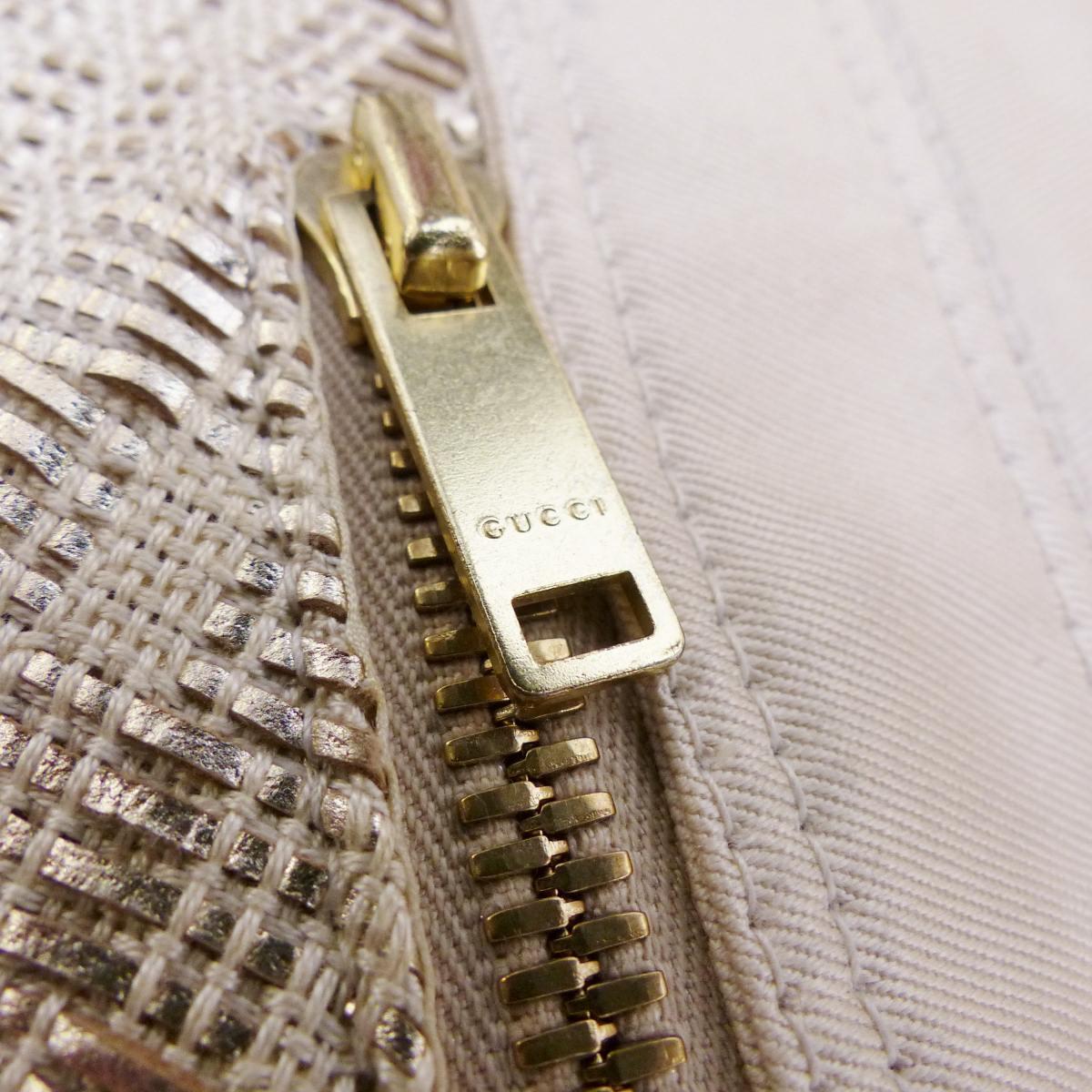 Gucci Beige & Gold Leather Jacket