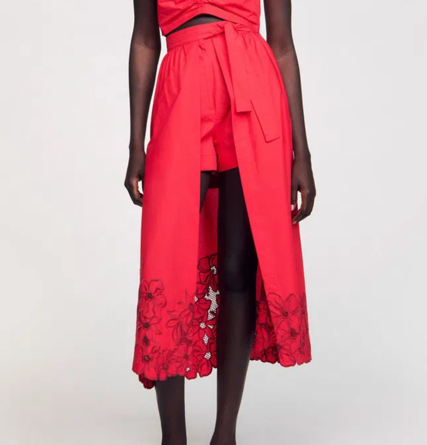 Sandro Floral Midi Skort
