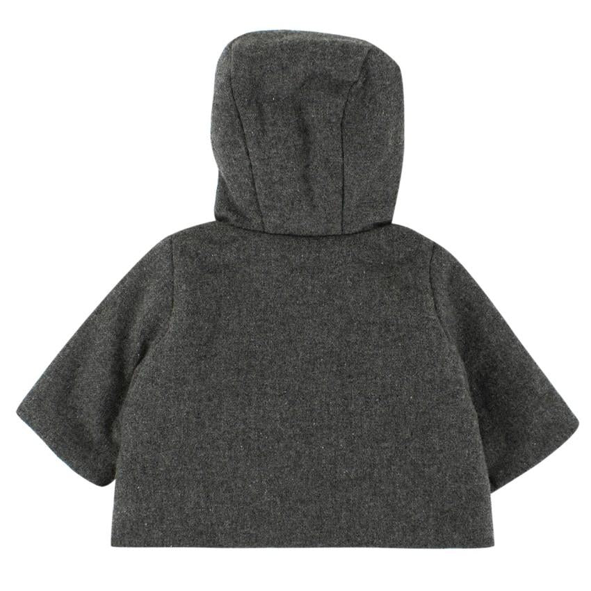 Bonpoint Girls' Grey Wool-blend Hooded Coat