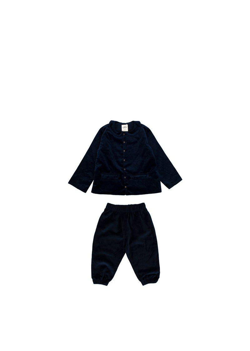 Kids 4-5Y Blue Velvet Suit