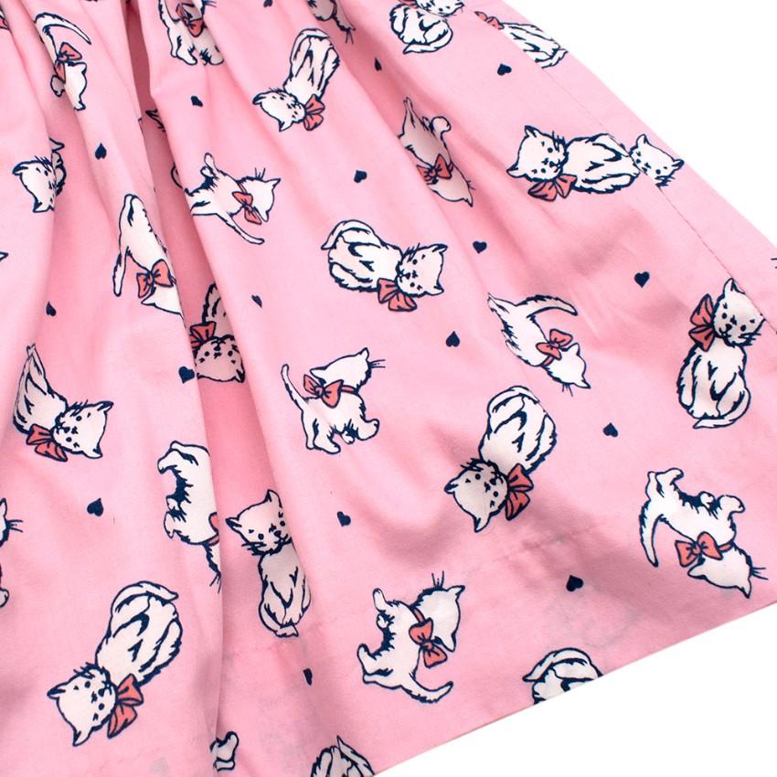 Rachel Riley Pink Cat Pattern Dress and Shorts Two Piece