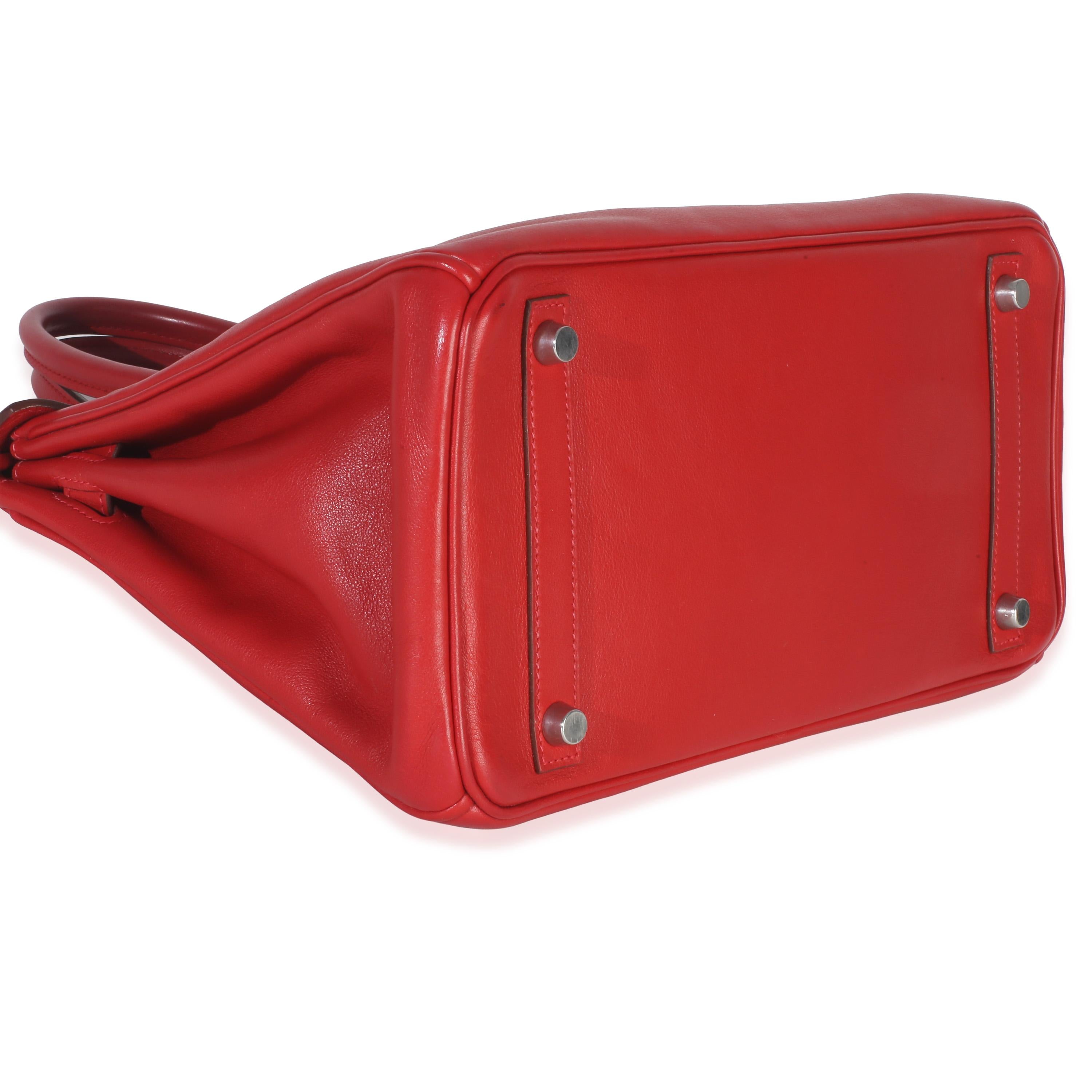 Hermès  Swift Birkin 30 PHW Rouge Casaque