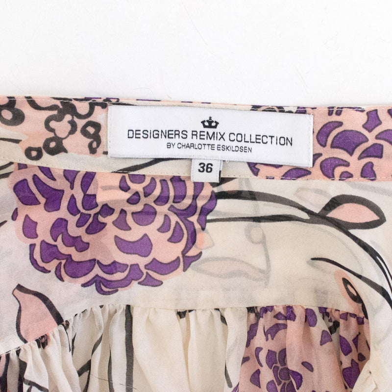 Designers Remix Charlotte Eskildsen cape sleeve floral shirt