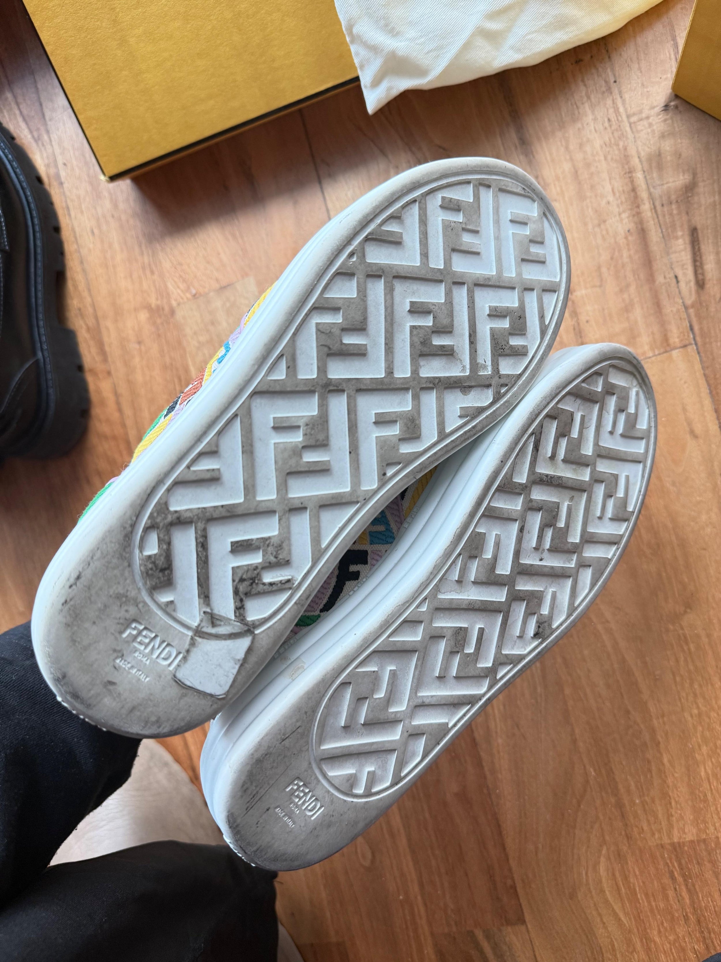 Fendi Slip on Logo Trainers