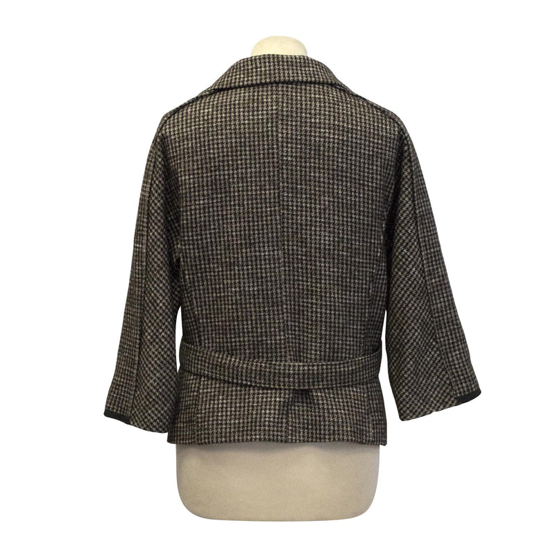 Olivier Strelli Brown Houndstooth Double Breasted Jacket