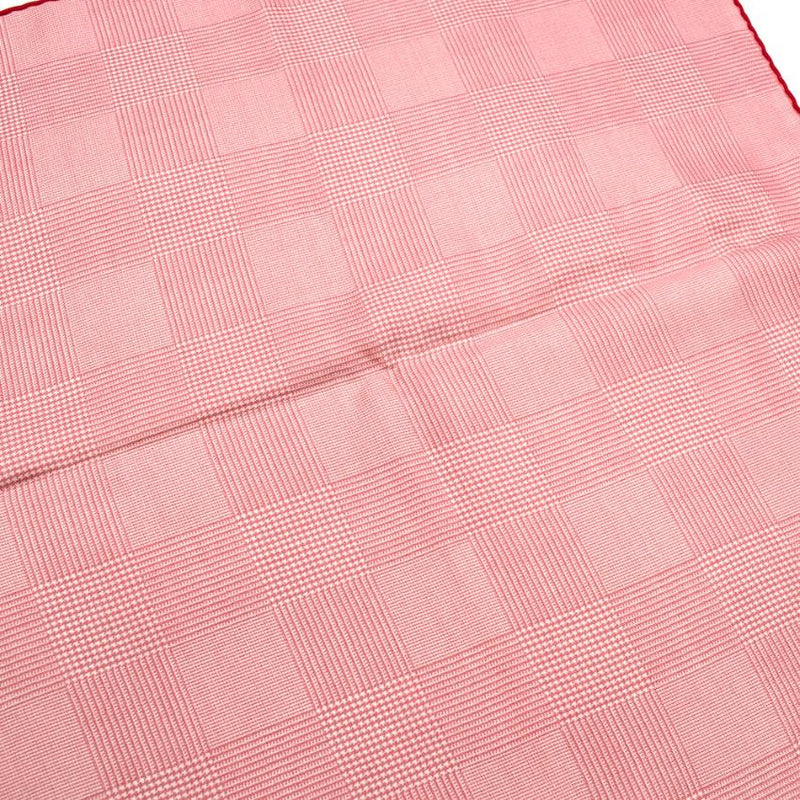 E.Marinella Red Silk Checkered Pocket Square