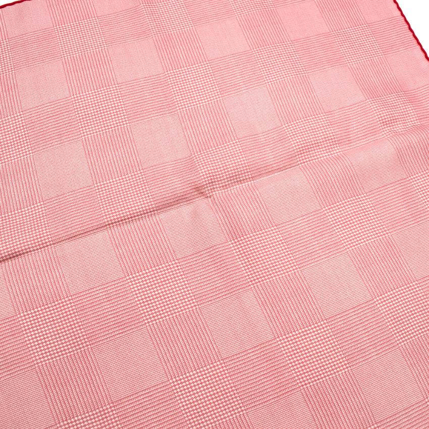 E.Marinella Red Silk Checkered Pocket Square