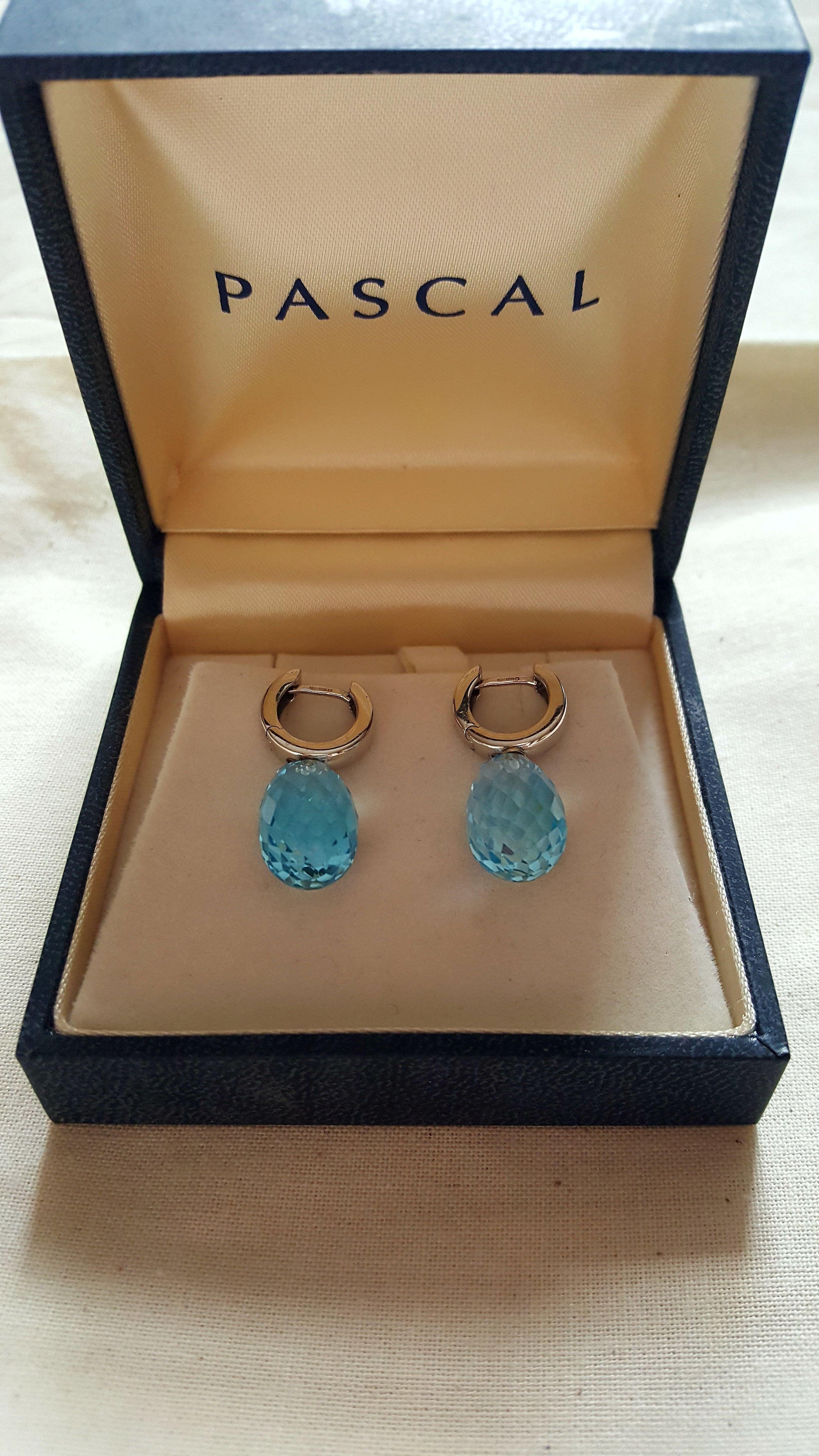 Aquamarine Pineapple Cut Drop Earrings