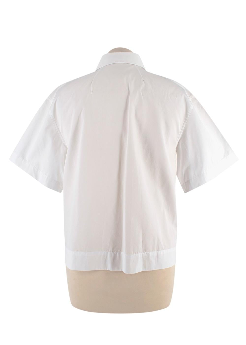 Dolce & Gabbana White Cotton Poplin Shirt with Pink Crystal Buttons