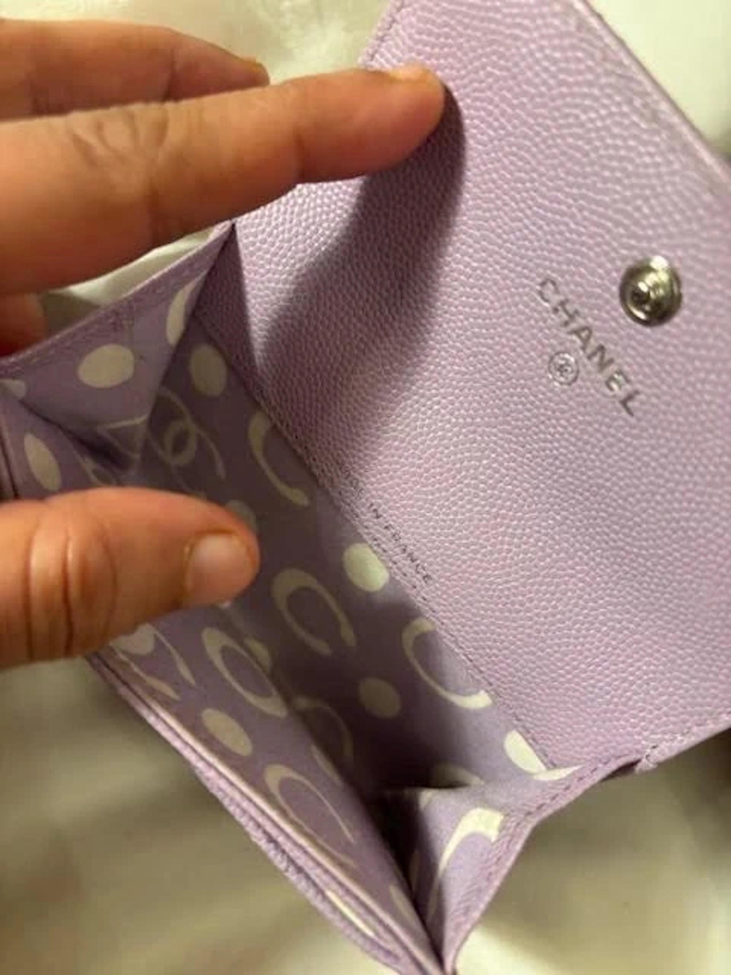 Chanel Lilac Caviar Card Holder