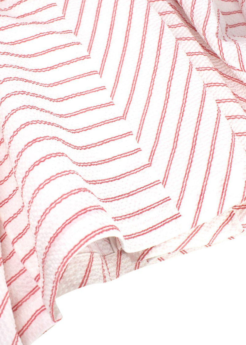 Rosie Assoulin White and Red Striped Dress
