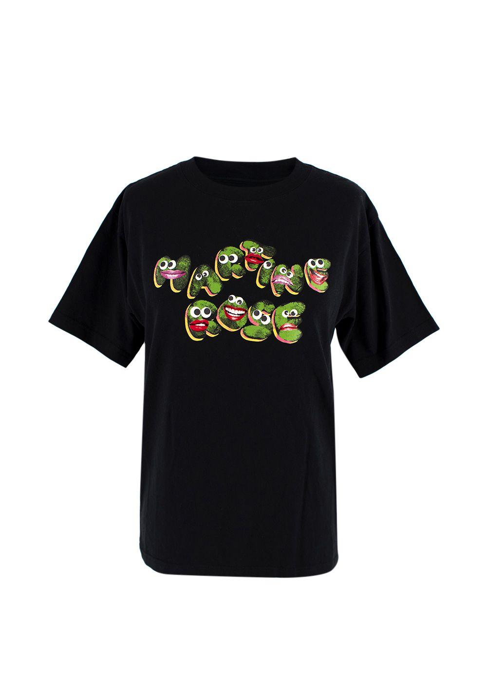Martine Rose Kids Black Cartoon Print  Logo T-Shirt
