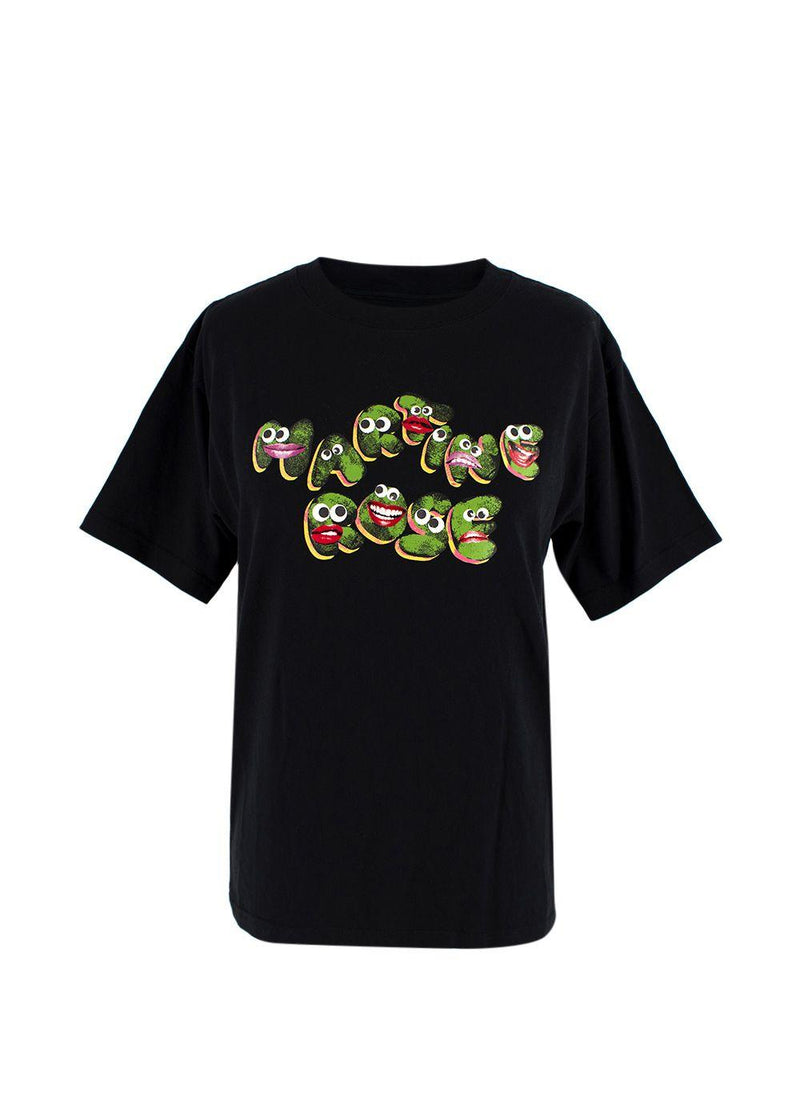 Martine Rose Kids Black Cartoon Print  Logo T-Shirt