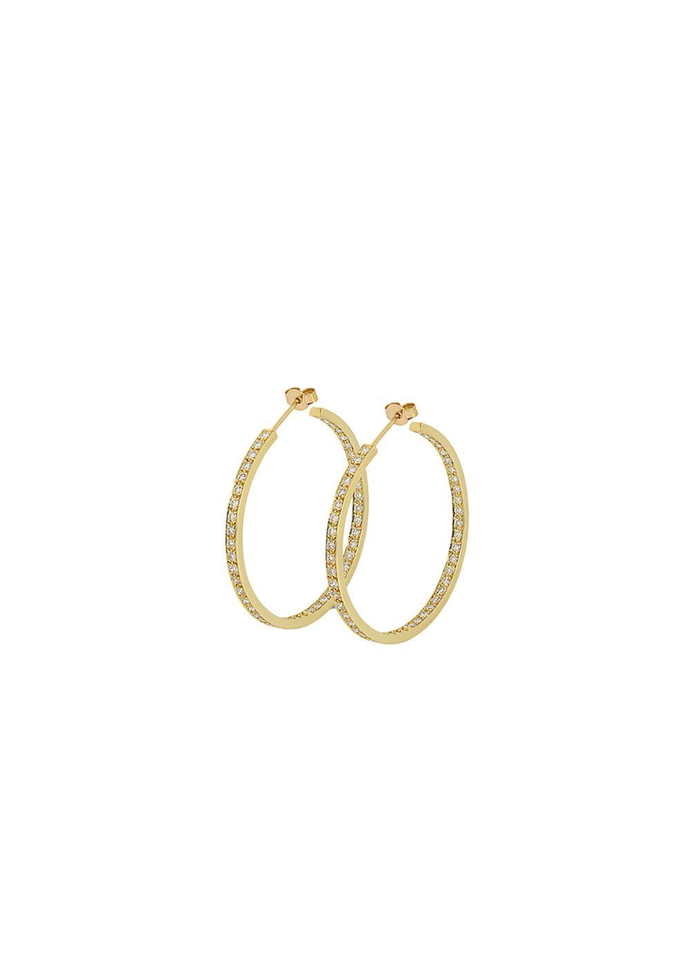 18ct yellow gold & diamond hoop earrings 2.35ct TDW