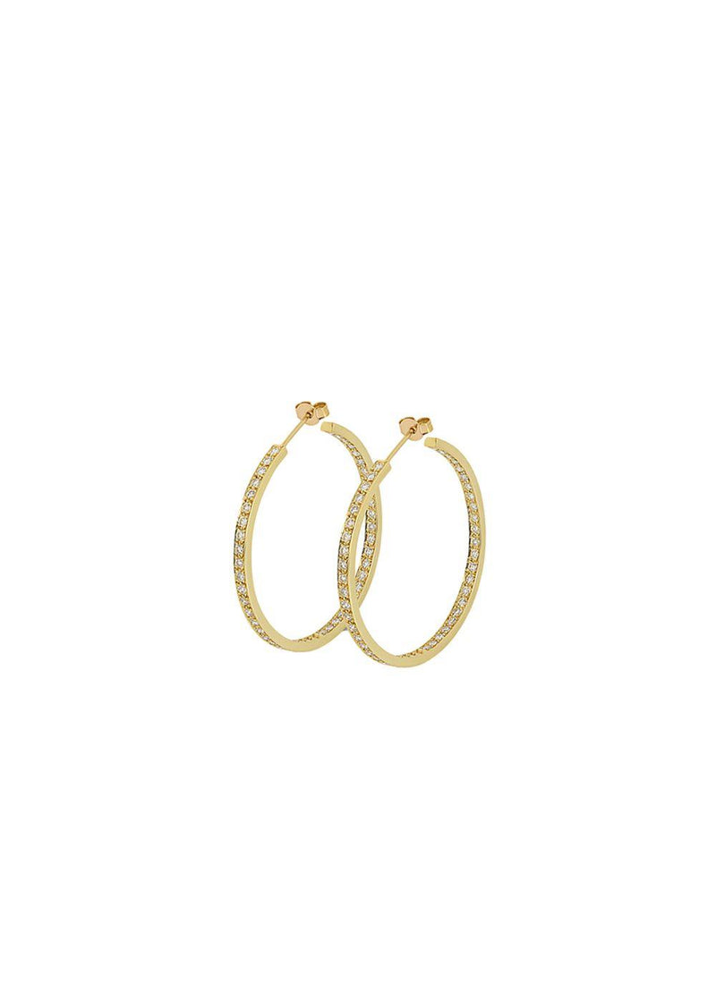 18ct yellow gold & diamond hoop earrings 2.35ct TDW